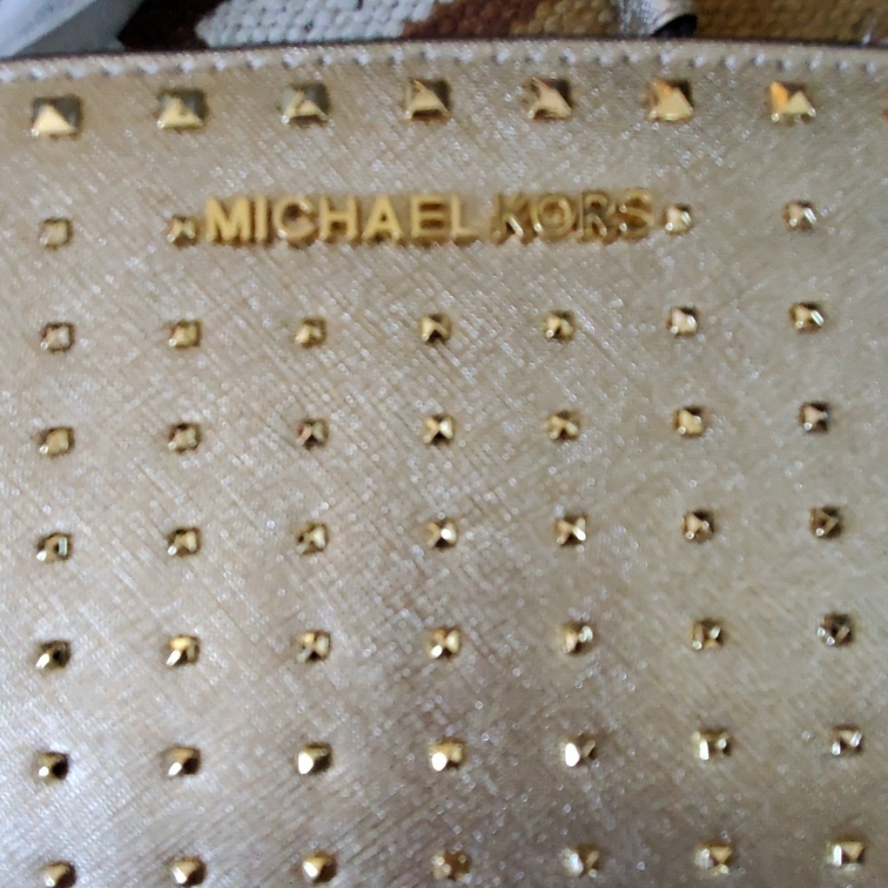 Michael Kors Mini Selma Gold Studded Crossbody bag - Picture 6 of 8